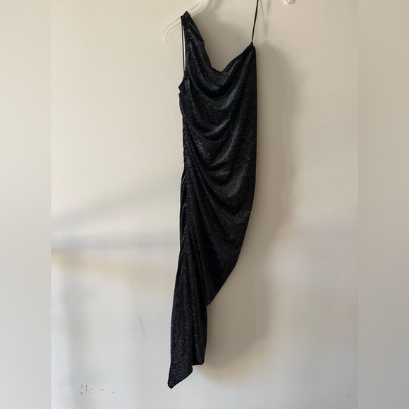 Gibson Latimer Black Asymmetrical Fitted Sparkly Holiday Dress Women’s - Picture 2 of 2